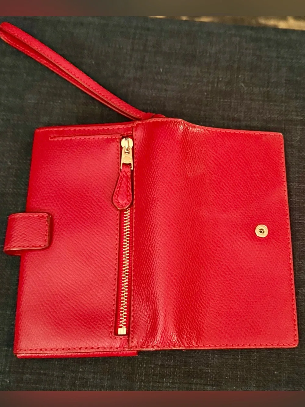 Coach Red Leather Wristlet Clutch